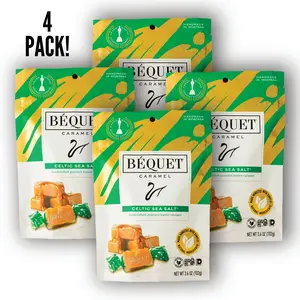 Béquet Celtic Sea Salt Award-Winning Caramel - 4 Pack- Snack Candy & Sweets Recipe