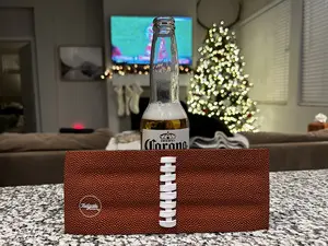 Slap Wrap Pigskin Can Cooler 3-pack. Leather football can koozie