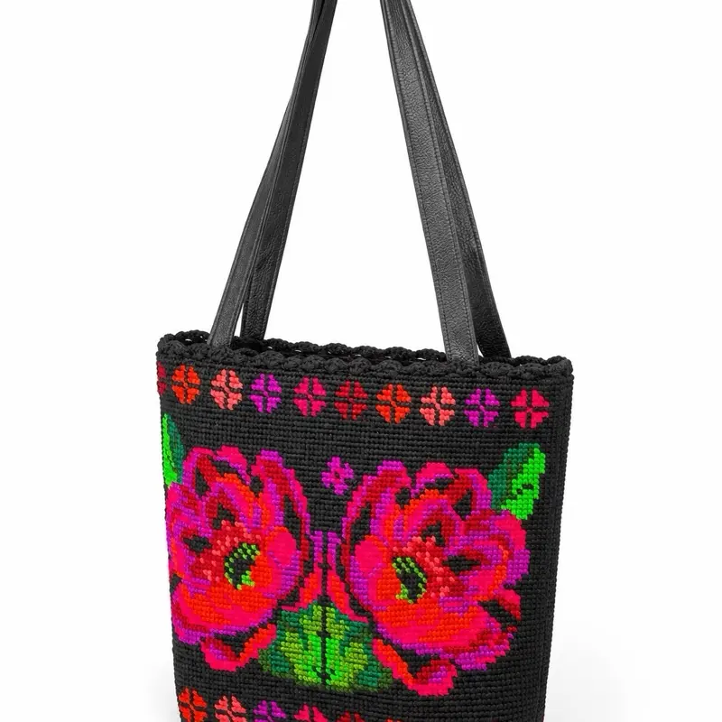 Artisan Crafted Women's Elegant Handbag, Handmade Polyester-PU-Cotton Blend Fabric Purse for Parties, Unique Gift, Party‑Perfect