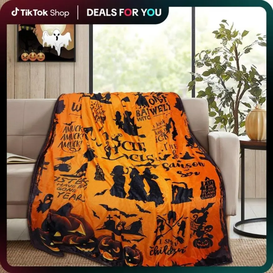 Hocus Pocus Witch Movie Flannel Fleece Throw Blanket – Soft Cozy Halloween Decor for Couches, Sofas & Beds, Comfortable Gift for Adults, Women, Men, Teens, Girls & Boys, Versatile Halloween Decor Blanket