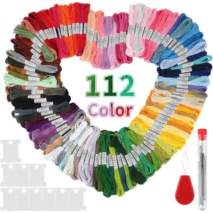 112 Colours Embroidery Thread Set, Embroidery Floss, Embroidery Thread Cotton Embroidery Thread Set for Embroidery Crafts Knitting Bracelet Thread Sewing Thread Colorful