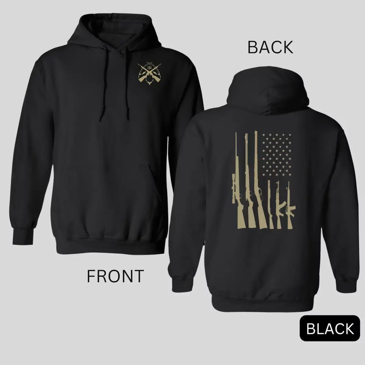 Hunting and Fishing Hoodie for Men, American Flag Sweatshirt, Best Hunting Gift for Men, American Hunter Gift Idea, Hunting Gear for Men