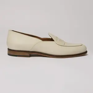 Italian Leather Loafers Ivory Cream