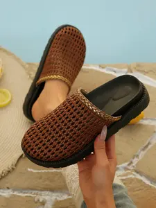 Women's Summer Thick Sole Slip-On Fashion Slipper Sandals, Breathable Slippers, Breathable Lightweight Comfort Shoes for Women, Perfect for Casual Daily Wear