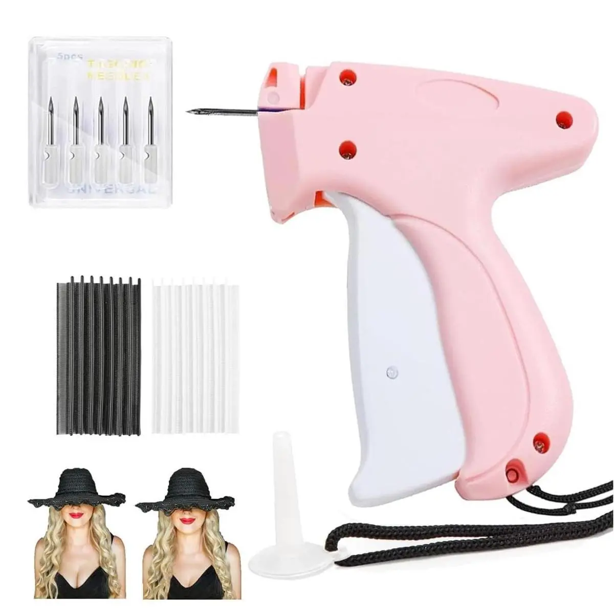 Quick Clothing Fixer, 1 Set Including 5 Counts Needles & 1000pcs Glue Needles,Quick Clothing Fixer,Handheld Sewing Machine,Quilt Tacking,Dress,Party
