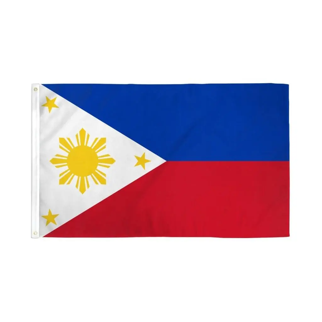 3x5 ft Size Durable DuraFlag Nylon Fabric Banner - Party Decoration Supplies, Philippines Festive Use, Brass Hardware, 4 Rows of Stitching, Flags Importer, Indoor/Outdoor Home Backdrop