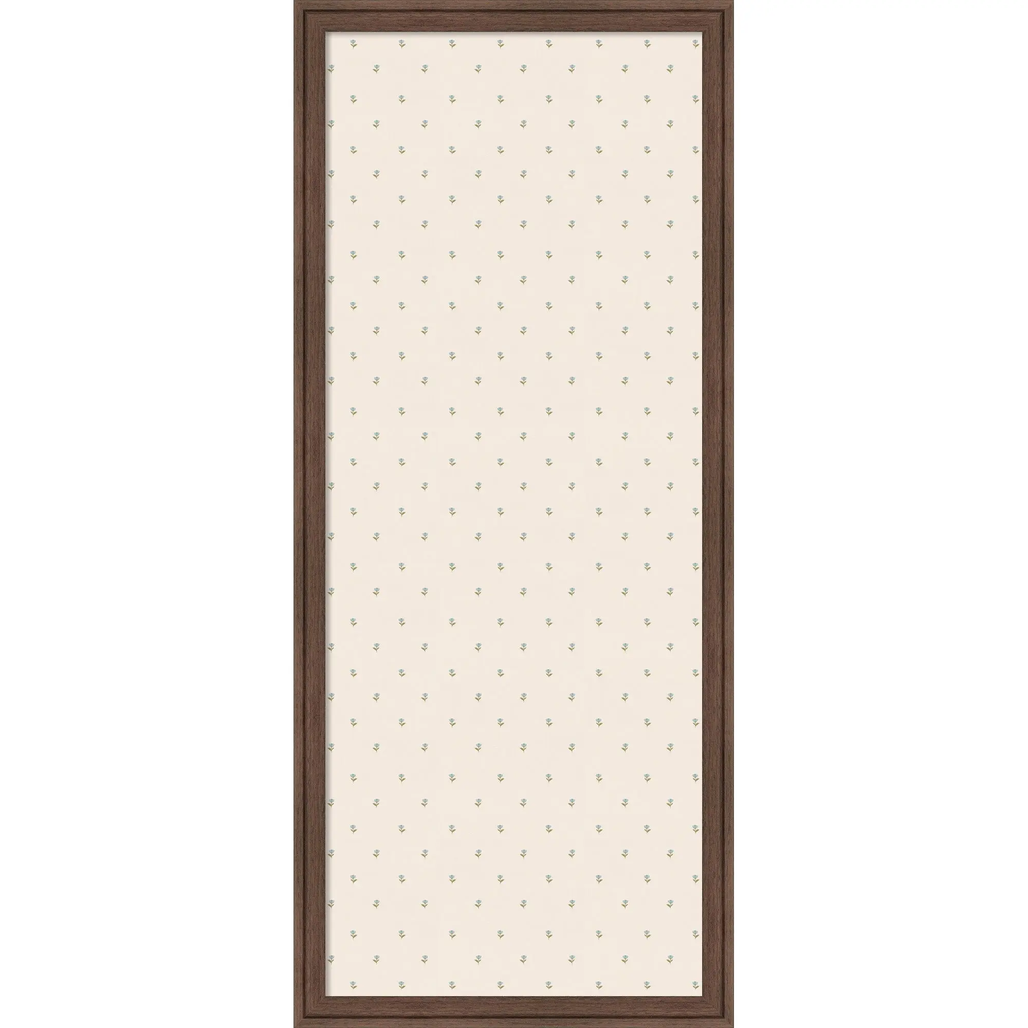 Framed Fabric Magnetic Board Blue Floral Wall Organization