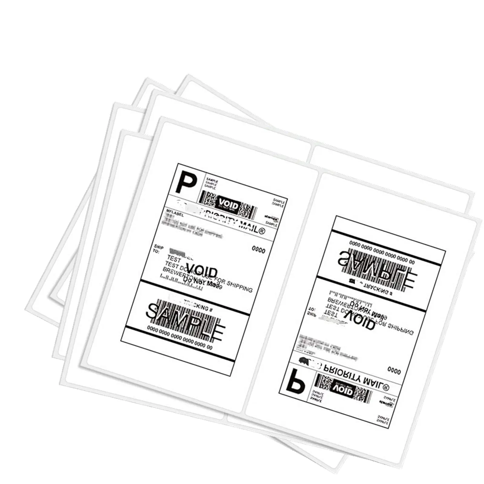 200 Round Corner Half Sheet Self Adhesive Shipping Labels for Laser and Ink Jet Printers, White Blank (100 Sheets, 200 Labels)