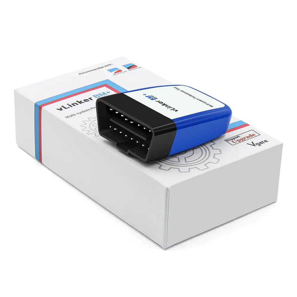Vgate vLinker BM+ OBD2 Bluetooth Portable Tachometer Code Reader & Scanner - BimmerCode-Compatible Mini Automotive Tool, 100% BimmerCode-Supported Vehicle Coverage, 51 mA, Battery Drain Protection for iOS, Android, Windows, Portable Tachometer Code Reader