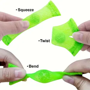 16pcs Mesh Bag Sensory Bead Toys, Twist & Bend Stress Relief Fidgeting for Kids, Perfect Party Favor Bag Fillers, Ideal Children’s Party Gifts