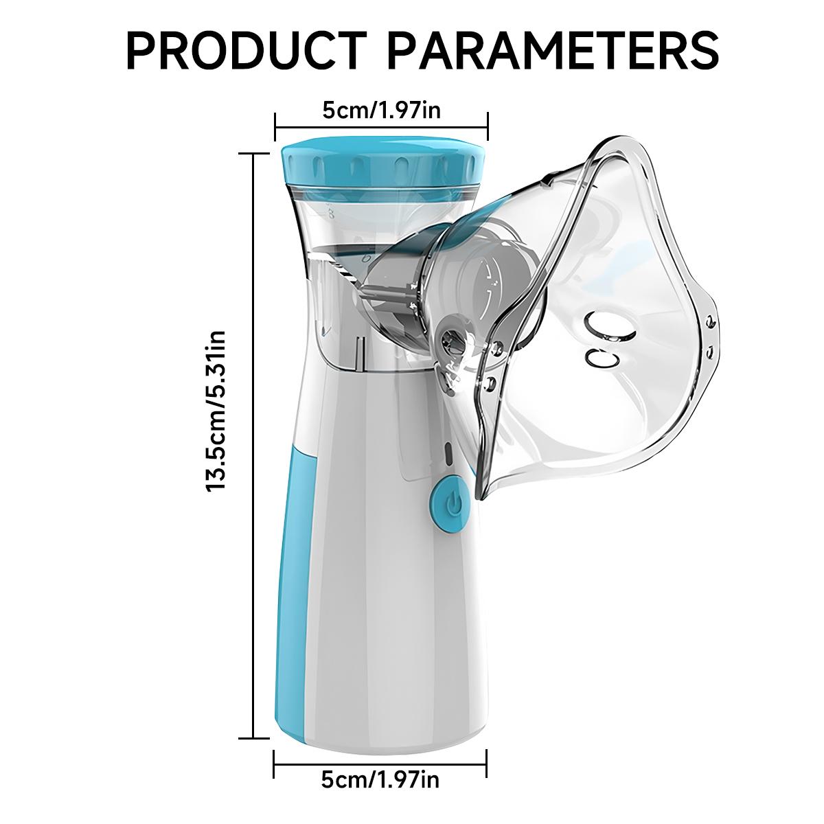 Portable Handheld Inhaler Nebulizer Machine for Adults and Kids, Mesh Atomizer with 2 Masks & Mouth Piece for Breathing Problems, Low-Noise Battery Operated or Plug-in Nebulizer for Home Travel Use