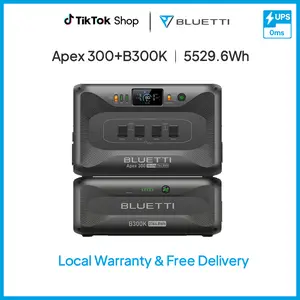 BLUETTI Solar Generator Apex 300 & B300K (2025 New), 5529.6Wh LFP Battery Backup with 6 3840W AC Outlets (7680W Surge), 120V/240V Dual Voltage Output, Modular Power for Home, RV and Emergencies
