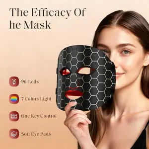 PVD Colorful Infrared LED Face Mask - Home Red Light Therapy Device for Anti-Aging, Wrinkle Removal, Acne Clearing, comfortable wireless, comfortable wireless,  day special gift, miss beautiful eyes masks,  massager beauty device, omni lux led