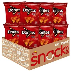 Doritos Flavored Tortilla Chips, Nacho Cheese, 1 Ounce (Pack of 40)