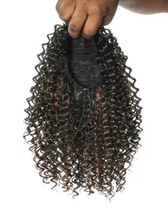 uBraids Water Wave Drawstring Ponytail – Premium Human Hair Blend – Instant Curly Extension