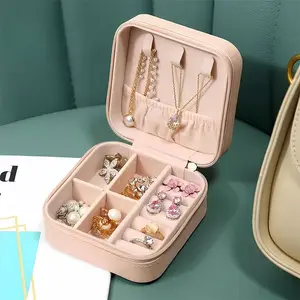 Mini Portable Jewelry Storage Box, Zipper Closure, Multifunctional Organizer for Earrings Necklaces Rings Lipstick, 1pc, Earring Holder Organizer