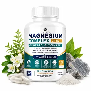 Premium Magnesium Complex 24-in-1 Formula – Multi-Source Magnesium with Glycinate, Citrate, Malate, Taurate & Vitamin B Complex – 1496mg Per Serving – Supports Sleep, Relaxation, Muscle & Heart Health – 90 Capsules