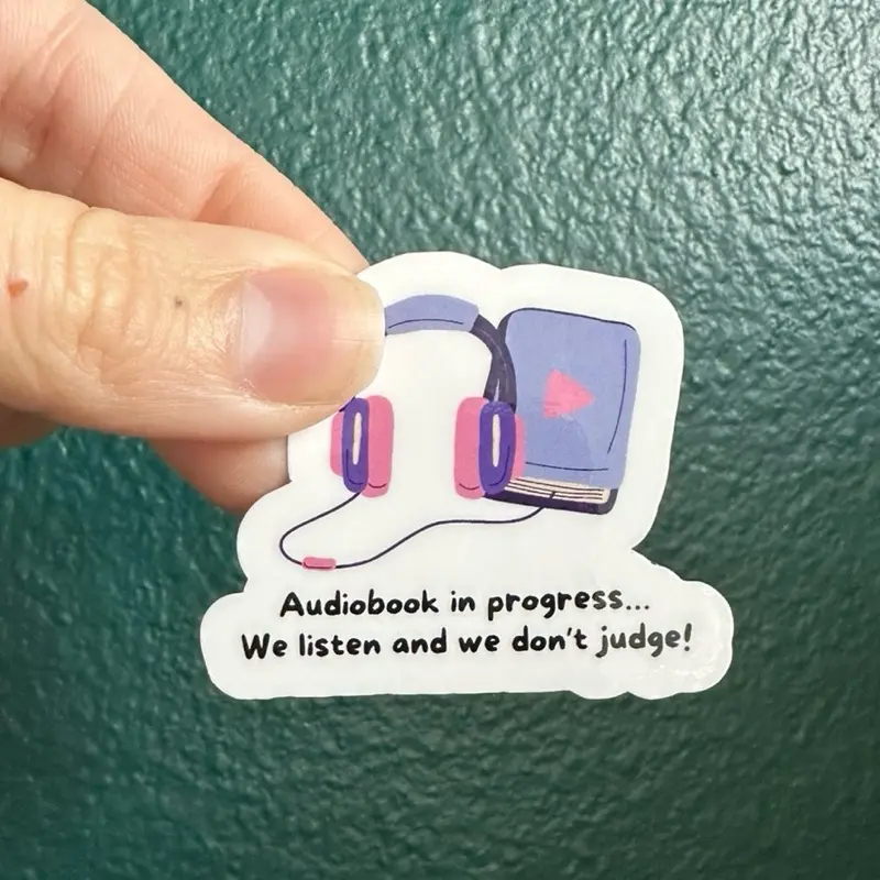 Audiobook -listen, don’t judge headphones vinyl sticker