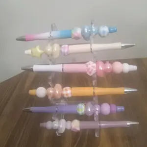 Beaded Acrylic Duck Focal Bead Pen - Colorful Design with Beads, Ideal for Writing and Drawing