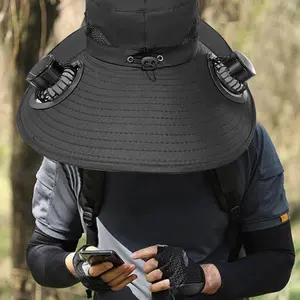 2026 New Solar Fan Outdoor Fishing Hat-Solar Sun Protection Sun Hat with Fan Solar Fan Hat Dual Power Supply Fan Outdoor Fan