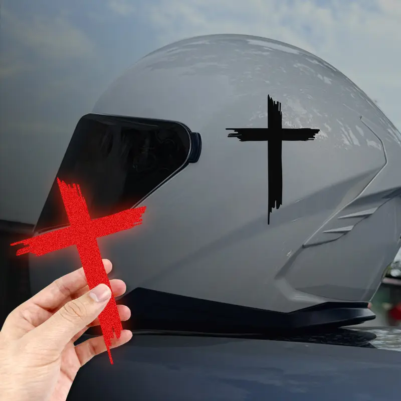 1PC Cross Motorcycle Decal, Classic Style, Waterproof and Fade-Resistant Vintage Graphic Decal, Suitable for Motorcycle Tanks, Bodies, Helmets, and Car Windows, Perfect Easter Gift, Motorcycle Stickers, Decals Sticker, Motorcycle Decoration