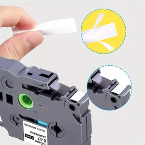 TZe-231 Tape Label Maker Compatible with Brother P-Touch TZe-231 Tape, TZE231 ½” 0.47”x 26.2 ft Laminated Black on White, for use with PT-D210, PT-H110, PT-D220, PT-D410, PT-D600