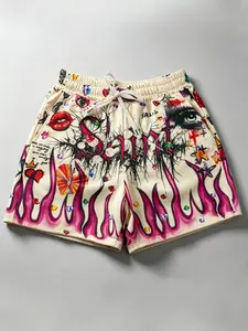 Sail Eye Flame Shorts Men's and Women's Shorts, Full Print Summer Beach Shorts Outdoor Shorts Unisex, European and American Fashion Trend Casual Shorts Street Style Trendy Brand Shorts 2026 Bottom Pants Y2K
