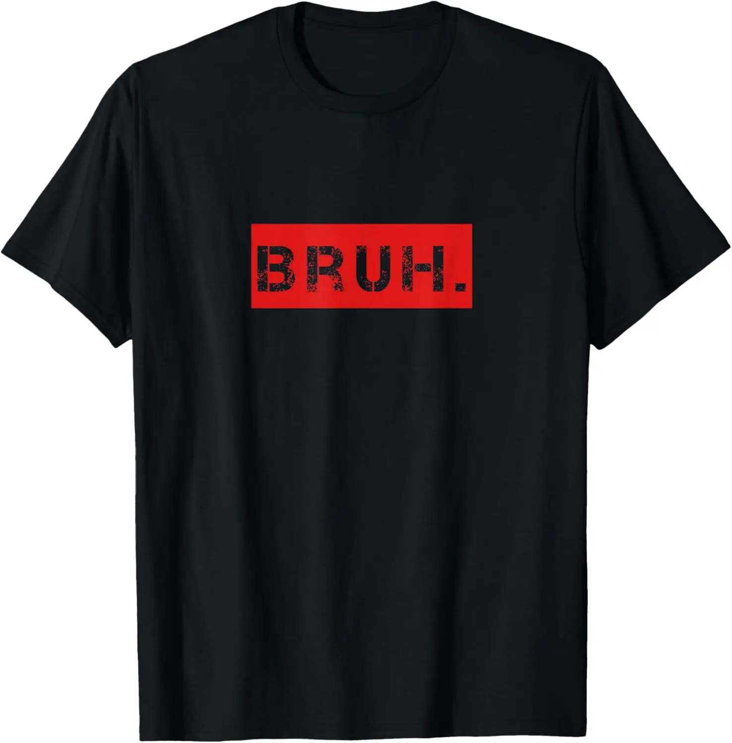 Women's Cotton Round Neck Short-Sleeve Graphic T-Shirt, Fashion Bruh Meme Funny Saying Brother Greeting Top, Shortsleeve, Fabric, Natural, Soft, Tshirt