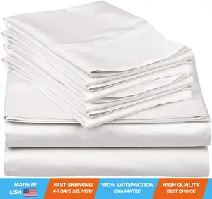 6 Piece Queen Sheet Set 600 Thread Count Egyptian Cotton Sheets 6 Pieces Sheets Set Queen Size Hotel Luxury Collection Bedding 6 PC White Solid Fits Mattress Upto 18'' DEEP Pocket