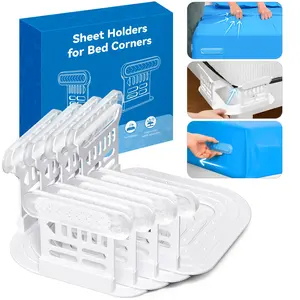 UFORU Straps Heavy Duty Adjustable Sheet Fasteners Grippers for Corners Anti-Slip Invisible Fitted Sheet Clips Suspenders Keep Sheets in Place Universal Fit for All Mattress Sizes Home Bedroom Bedding Accessories Easy to Install Bed Garter