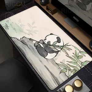 Large Mousepad Gamer Mousepads Keyboard Mat Cute Panda Pc HD Desk Mats Company Mouse Pad Green Desk Rug For Gift
