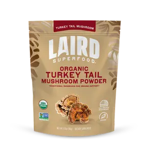 Laird Superfood Organic Turkey Tail Mushroom Powder 3.17oz USDA Organic Vegan Immune Support Supplement