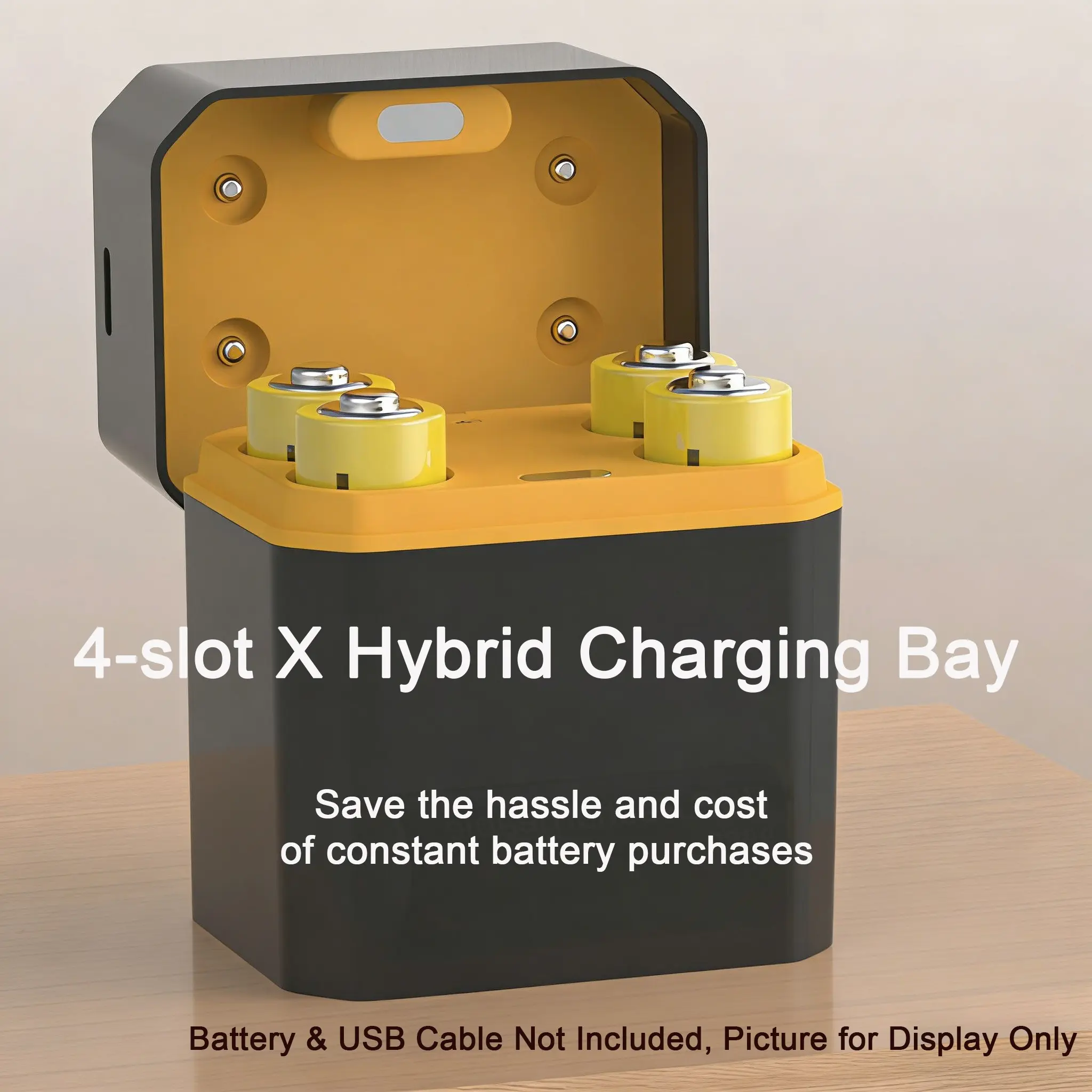 4-Slot Aa Battery Pack Charger Compatible with Lithium-Ion & Nimh Batteries, Includes Adapter for Aaa Batteries, Ideal Gift Solution, High Efficiency Charger, Universal Charging Solution