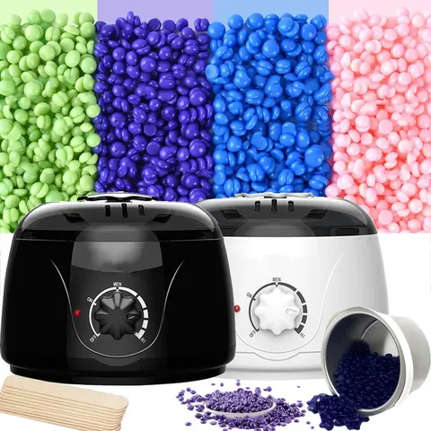 Painless Hair Removal Kit with Aluminum Wax Melting Pot, 500ml Capacity, 4 Bags 400g Hard Wax Beads - For Full Body, Bikini Line - Ideal Women's Body Care Cosmetic Tool