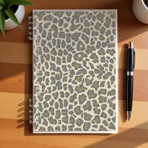 Leopard Print A5 Lined Notebook, Stylish Animal Fur Texture Design, Durable Paper Material, Perfect for Office & Daily Use, Ideal for Professionals & Creatives, Smooth Writing Experience, Trendy Stationery Essential