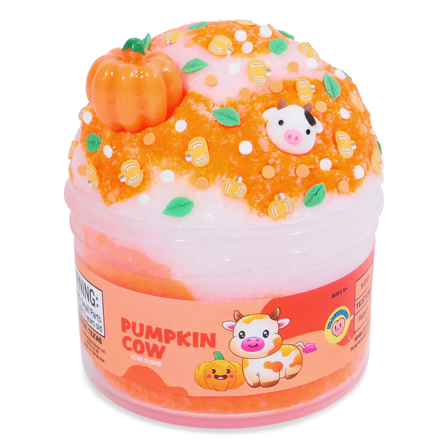 Peachybbies Pumpkin Cow Icee Slime - Unisex Toy for 8-10 Yrs Kids, Made with Safe Ingredients