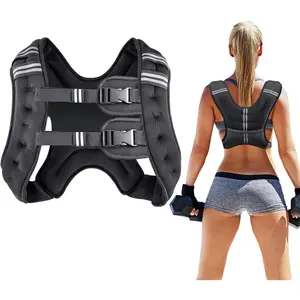 Weighted Vest for Women and Men 8 12 16 20 25 30 Lbs with Reflective Stripe and Double Adjustable Buckle Straps Weight Vests for Strength Training, Cardio, Weight Loss