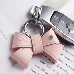 Bowknot Design Car Keychain, Cute Car Keychain for Women & Girls, Lightweight Keychain, Car Interior Decoration Accessories for Car, Motorcycle, Bicycle, Keychain Pendant