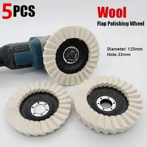 Wool Flap Disc 125 Grinding Pad, 5 Inch Polishing Wheel, Multi-Page Polisher, High-Quality Wool Material, Heavy Duty Durable Design