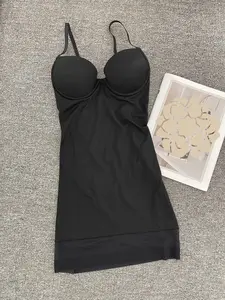 Women's Solid Black Shapewear Bodysuit, Comfort Womenswear Bodysuit Shapewear, Adjustable Straps Tummy Control Body Shaper, High Stretch Seamless Bodysuit for Postpartum Recovery, High Compression Bodysuits, Body Sculpting Garment