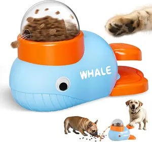 Baby Whale Feeding Bowl (Blue) - A pet toy that entertains and educates, allowing your pet to enjoy "eating while playing". Dog and Cat Feeding Bowl - A chew-resistant feeding tool for your furry friends.