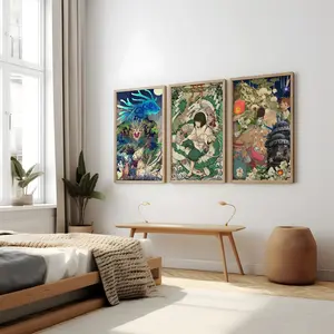 Studio Ghibli Poster 3 Pack, Ghibli Wall Art Deco, Miyazaki Wall Art, Ghibli Characters Print, Ghibli Anime Wall Print, Spirited Away Print, Wall Art Picture Painting Modern Home Living Room Decoration