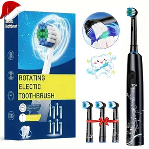 Rotating Electric Toothbrush for Adult, 5 Modes, 4 Brush Heads, Deep Cleaning Teeth,  Ip67 Waterproof, 2 Minute Smart Timer, Battery Life 30 Days, Rechargeable Toothbrush