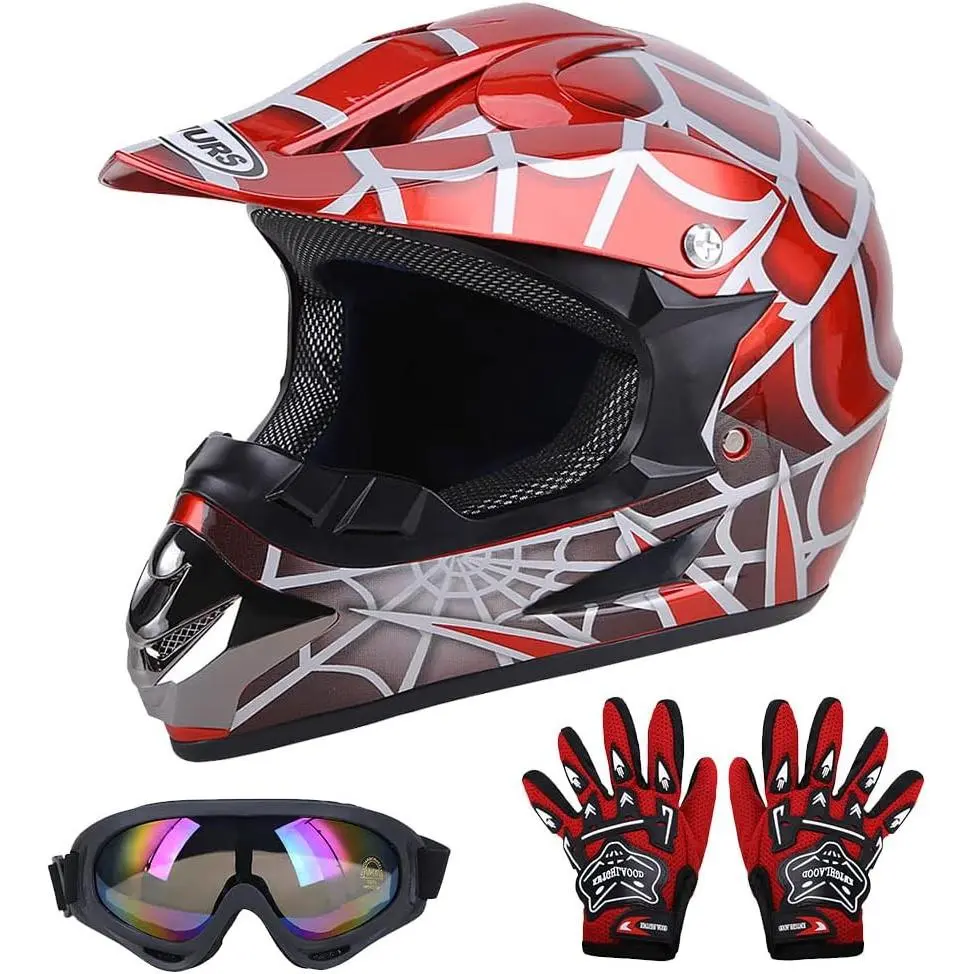 DOT Youth Dirt Bike Helmet for Boys & Girls Ages 5-14, Four Wheeler, Motocross, BMX, MX, UTV, Snowmobile, Go Kart, Racing, Skateboard, Baseball
