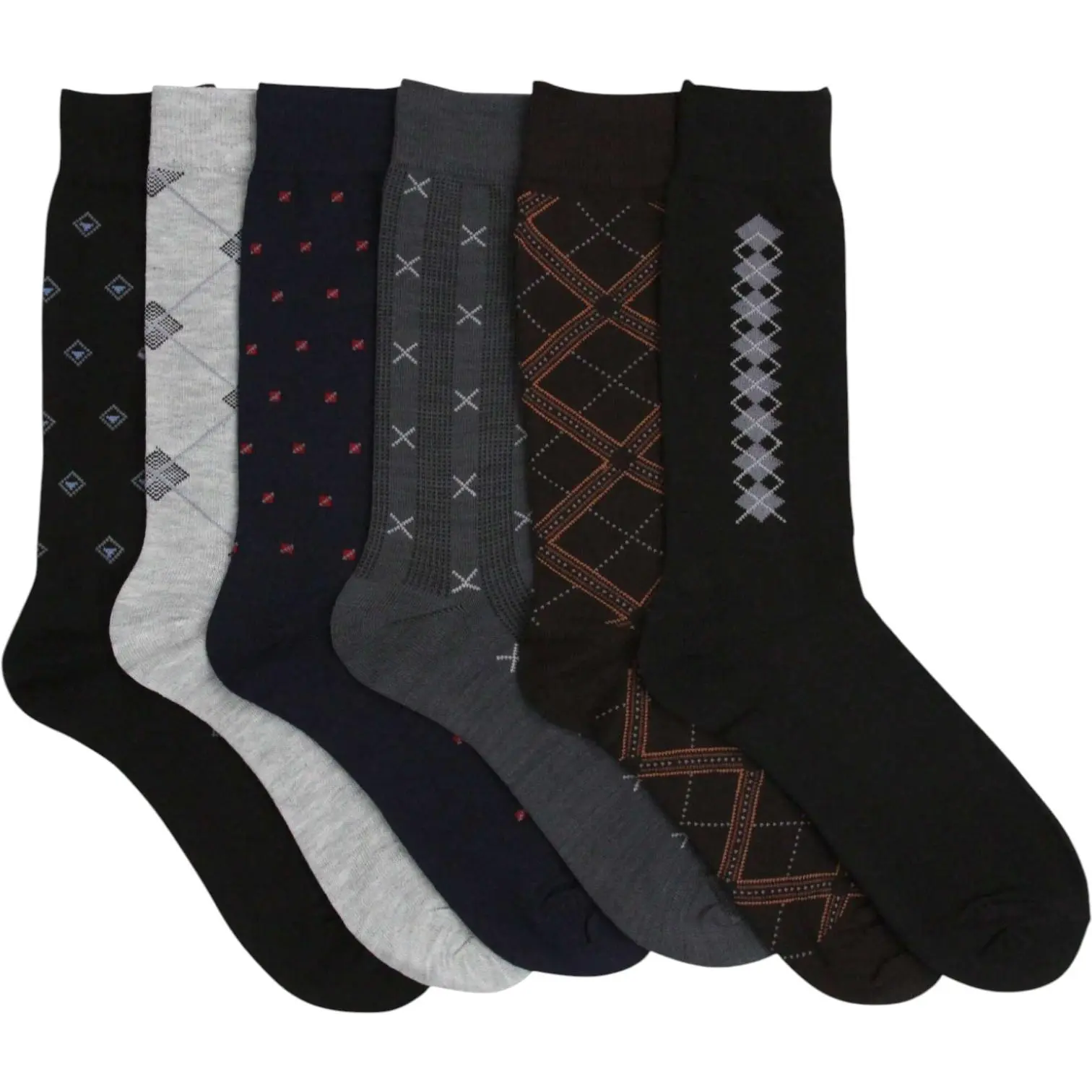 ToBeInStyle Men's Pack Of 6 Dress Socks