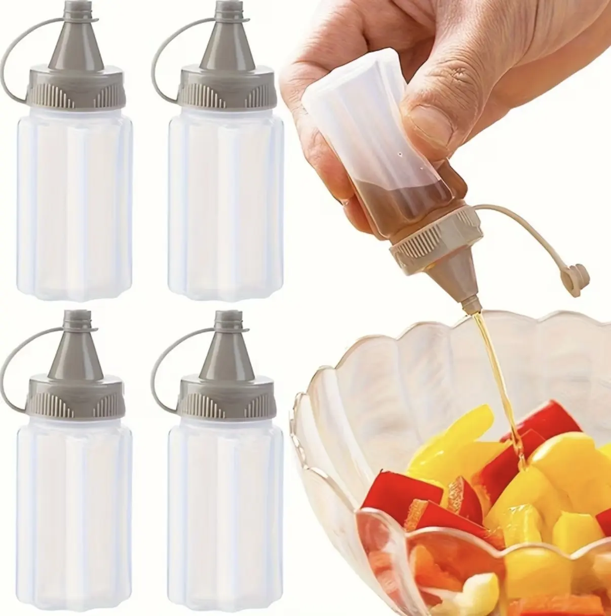 4PCS Refillable Tin Spice Bottles Set with Flip-Top Lids, Home Organiser, Kitchen Storage Containers