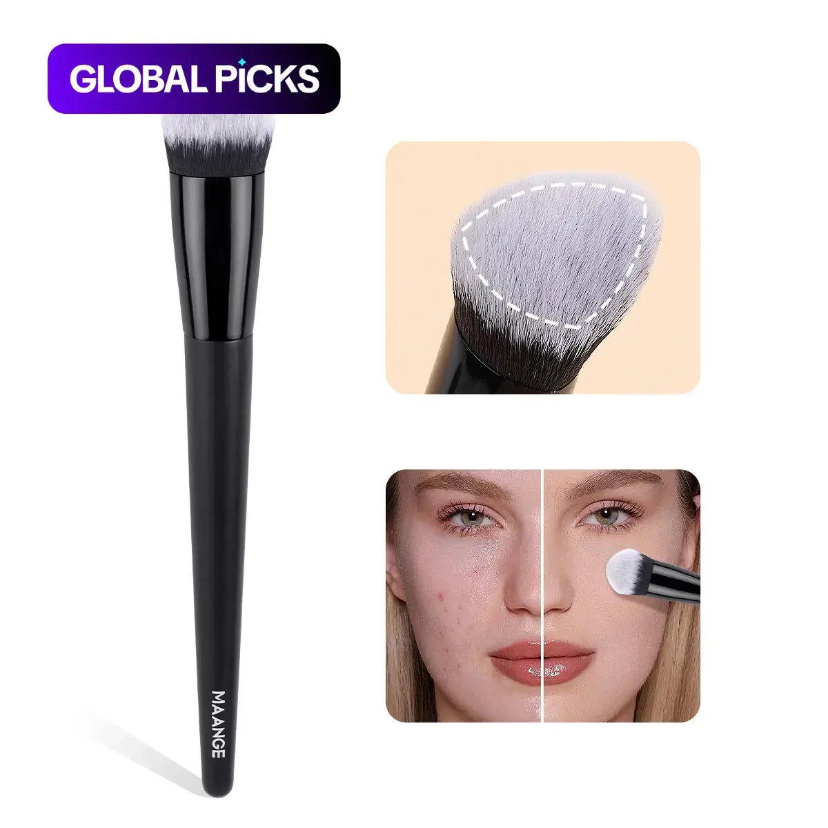Triangular Concealer Brush, Blending Brush for Concealer and Foundation, Professional Makeup Tool for Women, Makeup Accessories, Makeup Brushes, Precision Brush #GLOBAL PICKS