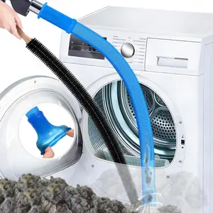 2 Pieces Upgraded Dryer Vent Cleaner Kit - Universal Vacuum Hose Attachment & Dryer Lint Brush, Compatible with Most Vacuum Cleaner, Quickly Lint Remover, Blue
