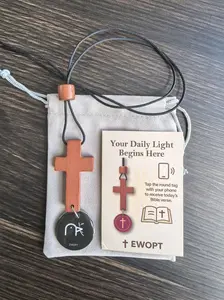EWOPT NFC Tap-to-Read Bible Verse Rearview Mirror Cross, Lightweight Compact 3.2x1 in Christian Car Accessories Decoration, Faith Gift for New Drivers