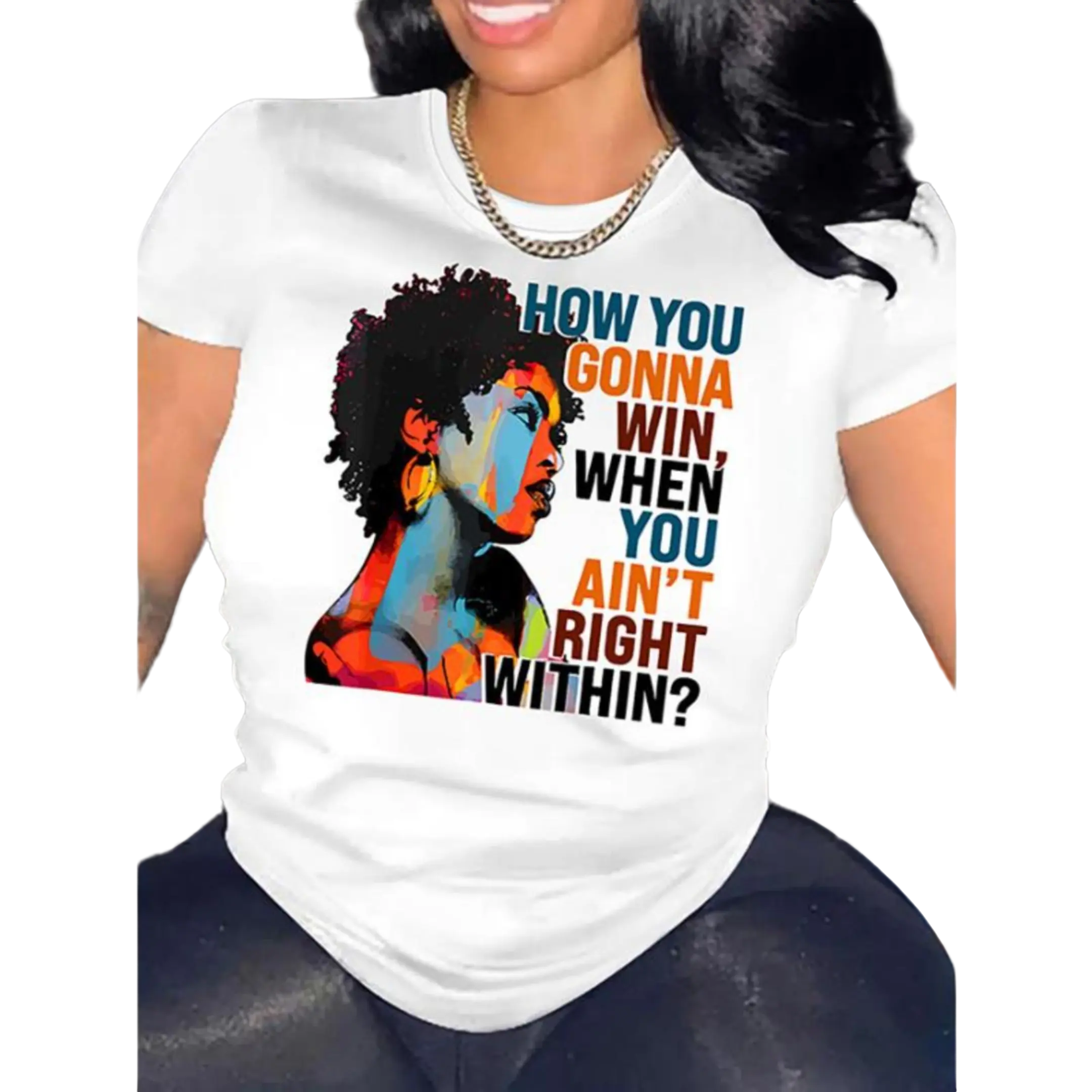 [100% Cotton] A Crew Neck, Relaxed Fit T-Shirt For The Spring And Summer Season Featuring An African American Graffiti Portrait Print And Made From cotton Knit Fabric. T-Shirt For Men And Women Womenswear Apparel